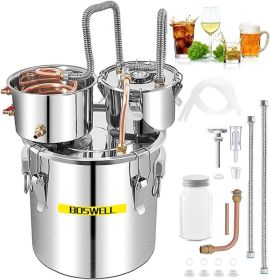 Boswell 13.2Gal / 50L Alcohol Still with Circulating Pump, Copper Tube and Dual Display Thermometer