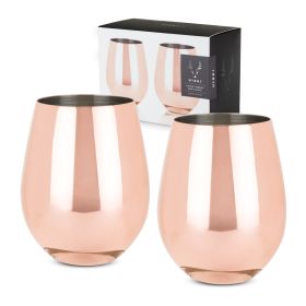 agCopper Stemless Wine Glasses by Viski