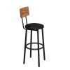 Bar Table Set with 2 Bar stools PU Soft seat with backrest