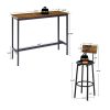 Bar Table Set with 2 Bar stools PU Soft seat with backrest