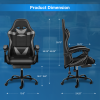 YSSOA Racing Video Backrest and Seat Height Recliner Gaming Office High Back Computer Ergonomic Adjustable Swivel Chair, With footrest, Black/Grey