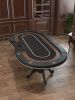 INO Design 96" Premium Oval Speed Cloth Texas Hold'em Casino Game Poker Table With Chip Tray