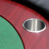 INO Design 96Inch Oval 10 Players Green Waterproof Cloth Red Racetrack Luna Wooden Legs Poker Table