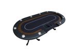 INO Design 96" Premium Oval Speed Cloth Texas Hold'em Casino Game Poker Table With Chip Tray