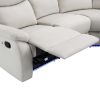 82.6" Home Theater Seating Seats Manual Chairs Recliner with LED Light Strip for Living Room, Beige