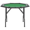 8-Player Folding Poker Table Green 42.5"x42.5"x29.5"