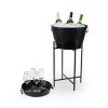 Black Beverage Tub with Stand & Tray by Twine Living