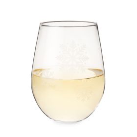 Scattered Snowflakes Stemless Wine Glass by Twine