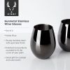 Gunmetal Stemless Wine Glasses by Viski