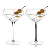 Seneca Crystal Diamond Martini Glasses Viski