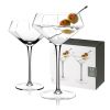 Seneca Crystal Diamond Martini Glasses Viski