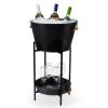 Black Beverage Tub with Stand & Tray by Twine Living