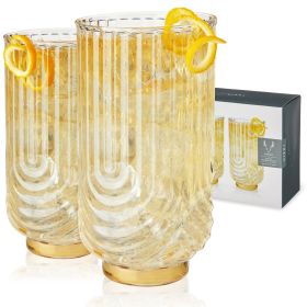 Deco Gatsby Crystal Highball Glasses Viski