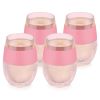 Wine FREEZE Cooling Cup in Translucent Pink Set of 4 by HOST