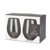 Gunmetal Stemless Wine Glasses by Viski