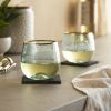 Aqua Bubble Stemless Wine Glass Set by Twine