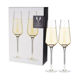 Angled Crystal Champagne Flutes by Viski