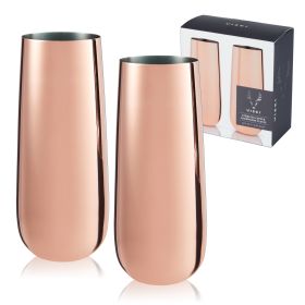 Copper Stemless Champagne Flutes by Viski