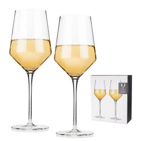 Angled Crystal Chardonnay Glasses by Viski