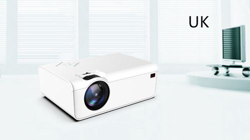 Home Office Android Smart HD Micro Joy Projector (Option: White-Basic-UK)